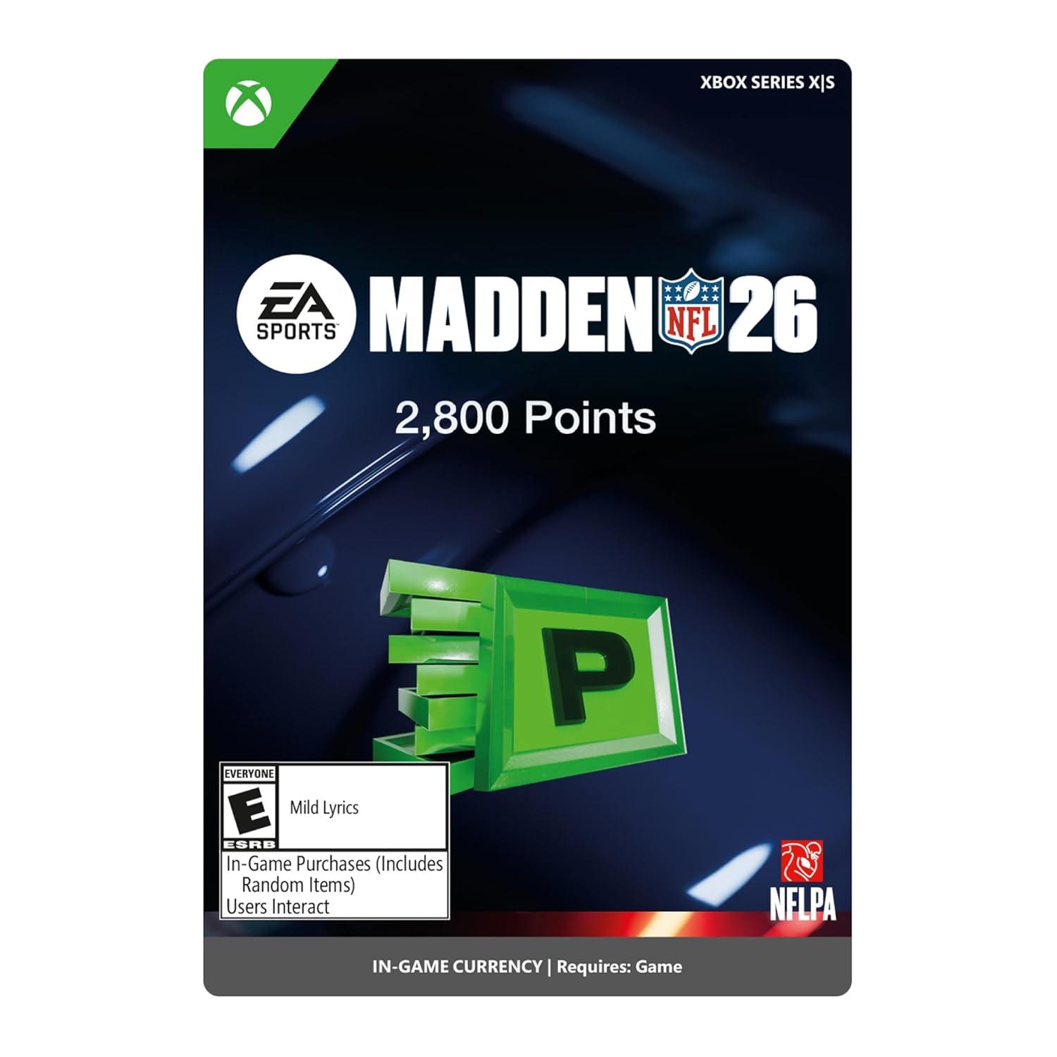 image:imageMadden NFL 26 2800 MUT POINTS Xbox Digital CodeXbox Series XS Digital