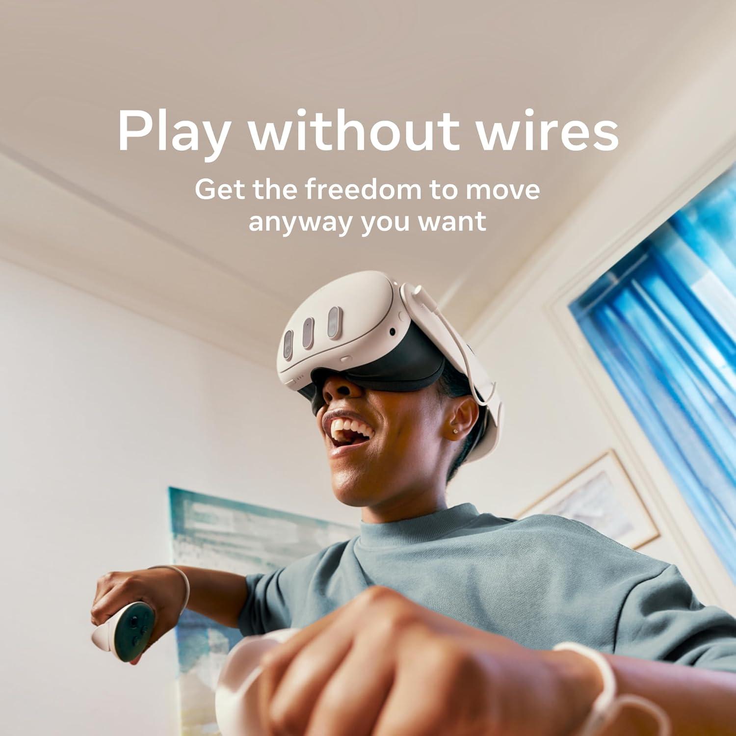 image:imageMeta Quest 3 512GB VR Headset Thirty Percent Sharper Resolution 2X Graphical Processing Power Virtual Reality Without Wires Access to 40 Games with a 3Month Trial of Meta Horizon IncludedMeta Quest