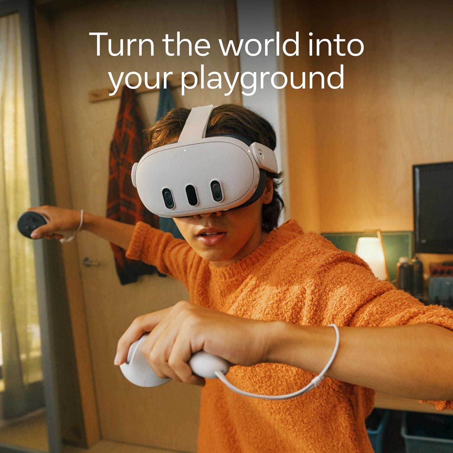 image:imageMeta Quest 3 512GB VR Headset Thirty Percent Sharper Resolution 2X Graphical Processing Power Virtual Reality Without Wires Access to 40 Games with a 3Month Trial of Meta Horizon IncludedMeta Quest