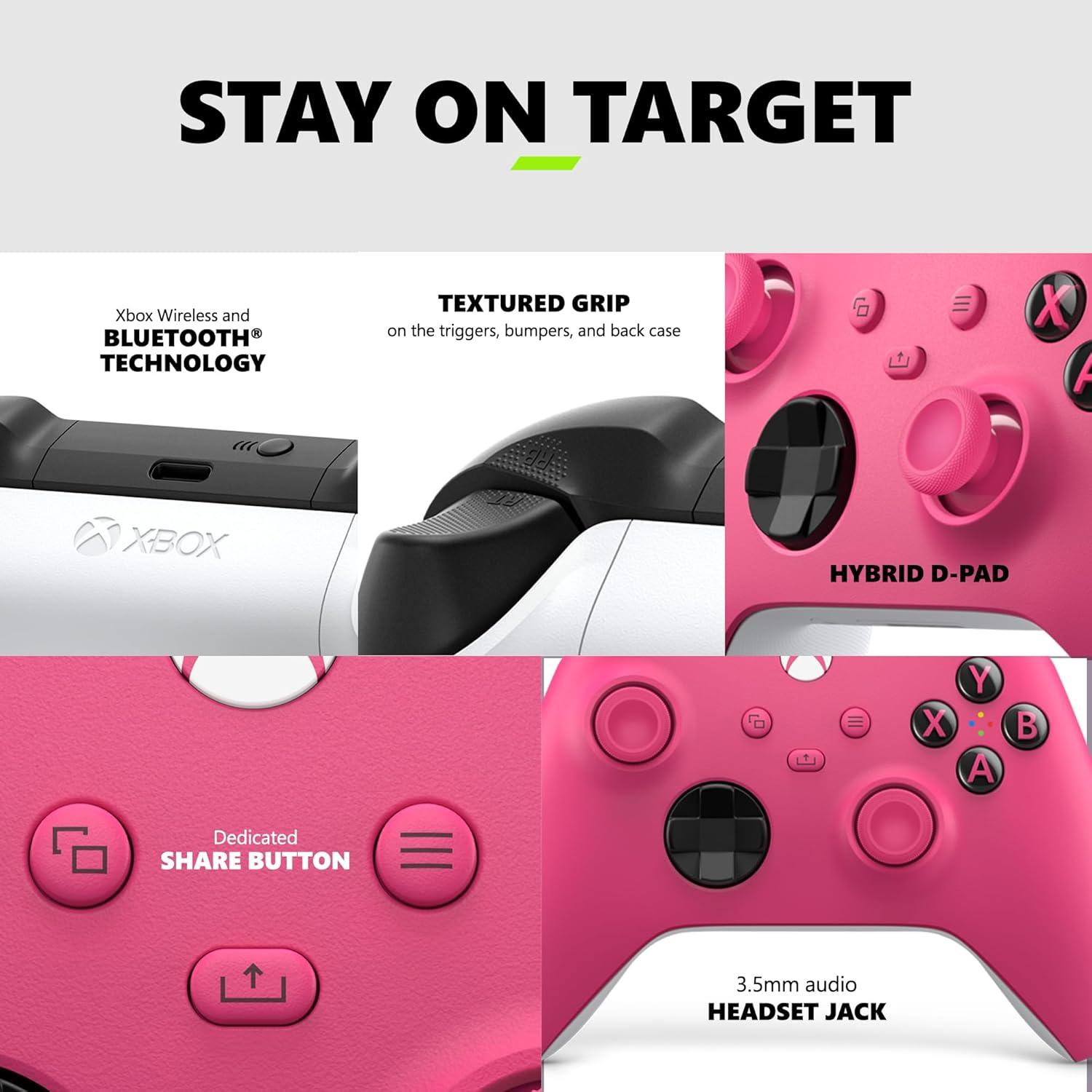 image:imageXbox Wireless Controller Heart Breaker Special Edition Wireless amp Bluetooth Connectivity New Hybrid DPad amp Share Button Featuring Textured GripDeep Pink
