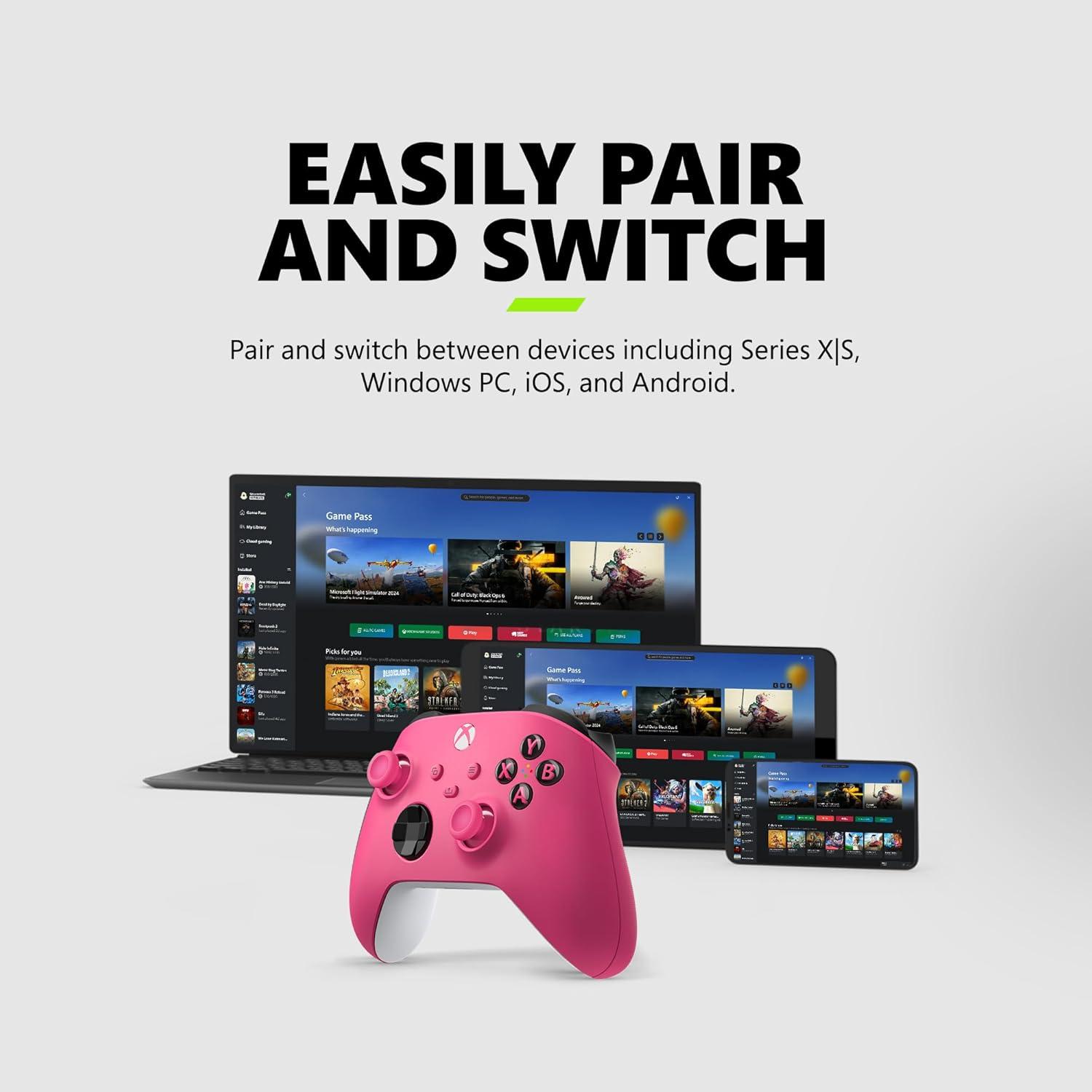 image:imageXbox Wireless Controller Heart Breaker Special Edition Wireless amp Bluetooth Connectivity New Hybrid DPad amp Share Button Featuring Textured GripDeep Pink