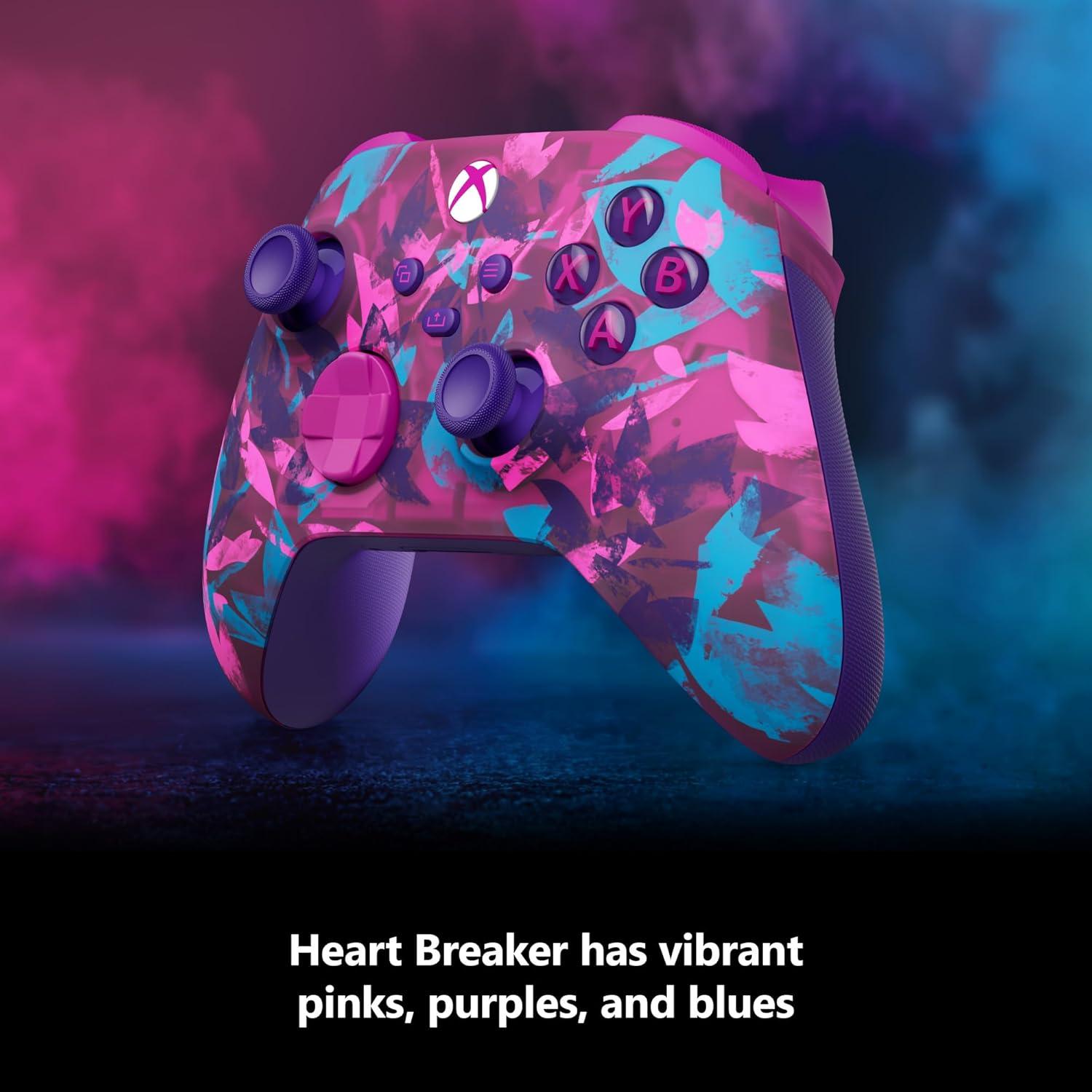 image:imageXbox Wireless Controller Heart Breaker Special Edition Wireless amp Bluetooth Connectivity New Hybrid DPad amp Share Button Featuring Textured GripHeart Breaker